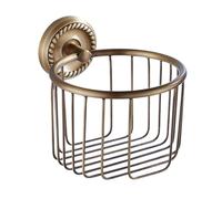 Support de papier toilette vintage - Panier en fil de tissu rustique en rouleau de laiton - Grille pour salle de bain en laiton | Support en papier stable et polyvalent pour la décoration de la maison