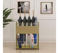 Support De Parapluie Support De Parapluie Extra Large Porte-Parapluie Commercial De Grande Capacité pour Porte D’entrée Porche Support De Rangement De Parapluie en Métal Robuste, Gold