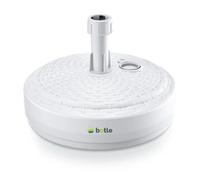 Support de parasol - BOTLE - Ronde - Plastique - Aspect rotin blanc - Remplissage sable/eau/gravier