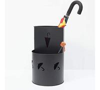 Support de parasol - Double support de parapluie avec base en fer, porte-parapluie stratifié durable, 32 x 50 cm, support de parapluie noir pour extérieur/intérieur