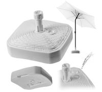 KADAX Pied de parasol rond à remplir avec du sable, de l'eau ou du gravier, support en plastique pour jardin, terrasse, plage (version 2 carré, blanc)