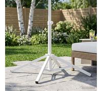 Support de parasol Réglable Blanc Acier pour poteau 25 à 32 mm Base en vidaXL vi
