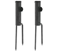vidaXL Support de parasol avec piquets 2 pcs 9x35 cm acier galvanisé