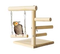 Support de parc en bois | Arbre à oiseaux naturel avec plate-forme de cintre | Tenez-vous durable qui ne glisse pas pour la perruche, perruche, cacatoès et autres petits oiseaux, ide