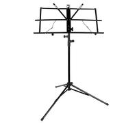 Support de partition de musique pliable en acier inoxydable, support réglable avec sac, accessoires for instruments de musique pour Bureau(Black)