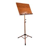 Support de partitions en bois, trépied pliable portable pour orchestre, performance de groupe et voyage, design creux rétro, support d'affichage stable pour lecture et utilisation instrumentale
