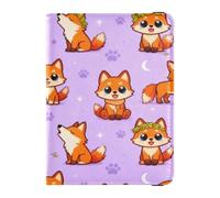 Support de passeport en cuir pour chien jaune - Pour voyage - Pour femme, Renard de dessin, one size, Tendance