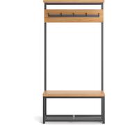 Support de penderie en bois massif, 180 cm, chêne