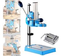 Support de perceuse à colonne pour perceuse à main, perceuse d'établi, tête de serrage en alliage d'aluminium, hauteur réglable, base en aluminium moulé élargie et élargie pouvant être