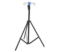 Support de Perche IV Portable Haofy avec Hauteur Réglable, Base de Trépied Pliable, 4 Crochets, Matériau Léger et Robuste, pour Sac IV ou de Dialyse, Large Application (BLACK)