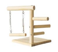 Support De Perche Pour Perroquet - Support D'entraînement Pour Oiseaux En Bois Massif De 7,48 Pouces | Construction Métallique En Bois De Pin Et De Poivre Pour Jouer Et Mâcher | Fournitures De Jouets