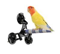 Support de perchoir à oiseaux, bâton à ventouse mobile, roue de meulage en céramique, 25,4 cm de long, jouet d'entraînement stable pour inséparables, perruches, calopsittes, utilisation en intérieur