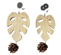 Support De Perchoir pour Cage À Oiseaux, Simulation De Branche Naturelle, 12 X 16 Cm, Perchoirs Plats en Bois Naturel, Accessoires pour Cage À Oiseaux, Bâton De Meulage De Pattes en Forme De Feuille,