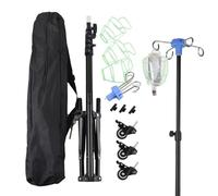 Support de perfusion d'hôpital - Support de perfusion portable pliable avec empattement - Support de perfusion en acier inoxydable - Hauteur réglable - Soins infirmiers - Cliniques médicales - Pour