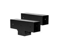 VEVOR Support de Pergola, Lot de 2, Support de Poteau Bois 92x92 mm, Kit Connecteur à 3 Voies Acier au Carbone, Forme T, avec Vis pour Poutres en Bois Standard Toit Plat, Banquet de Fête en Plein Air