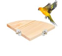 Support De Perroquet En Bois Naturel, Jouet Avec Plate-forme De Tremplin En Forme D'éventail Pour L'entraînement Des Animaux De Compagnie, Support De Perchoir Portable Pour Oiseaux | Accessoires De Ca