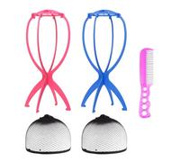 Support De Perruque 2 Pièces, Filet À Cheveux 1 Pièce, Peigne En Acier 1 Pièce, Support De Perruque Réglable, Support De Suspension De Perruque, Kit D'Entretien De Perruque