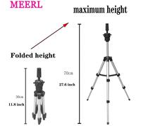 Support De Perruque Réglable En Métal,Mini Trépied,Tête De Mannequin D'entraînement À La Coiffure,Base Coordonnante Pour La Tête De Beurre,Perruque De Nuit - Type 70cm Silver