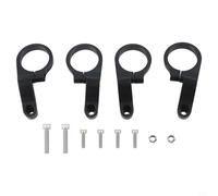 Support de phare de vélo réglable pour vélo électrique et scooter - 31,8 mm - Matériau ABS robuste - Inoxydable - Avec anneaux en caoutchouc - Fixation stable - Noir - 1 pièce (2 packs)
