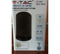 Support de Phare LED Montage Volets la Surface Rond GU10 Corps Noir (H:1000mm)