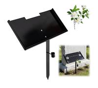 Support de Pierre Tombale, 30,5 x 15,2 cm Porte-Marqueur En Fer Avec 1 Bouquet de Fleurs de Pommier, Support de Pierre Tombale En Fer Noir Pour ComméMorer Les êtres Chers Et Les Animaux Domestiques