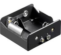 Support pile 2x R20 (D) Goobay 11452 raccord par bouton-poussoir (L x l x h) 73 x 71 x 31 mm Noir G