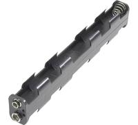 Support pile 6x R6 (AA) Goobay 12475 raccord par bouton-poussoir (L x l x h) 158 x 26 x 17 mm Noir