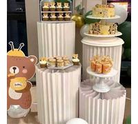 Support de pilier en papier pliable d'une capacité de 20 kg, accessoire de mariage, socle d'affichage au sol, support à gâteau et à fleurs DIY avec plateau supérieur rond, décoration d'intérieur, maté