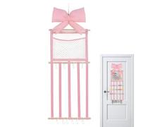 Support de pince à cheveux | Sac en maille rose avec crochets | Organisateur d'accessoires pour cheveux Décoration de chambre, pour femmes, adolescentes, filles, bandeau, épingle à cheveux, chambre à