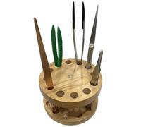 Support de pince à épiler en bois (rond) : support en bois pour pinces à épiler (290)