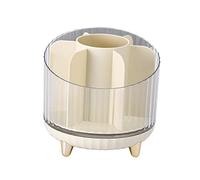 Support de pinceaux de maquillage rotatif à 360 degrés, multi-usage, beige, 14 x 13 cm