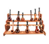 Support de Pipe en Bois, Support pour Pipe À Tabac pour 16 Pipes à Tabac, Accessoires pour Fumeurs Porte-Pipe, Pipe à Fumer Faite à La Main (Tuyaux non Inclus)