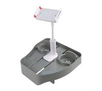 Support de piscine réglable 3 en 1 avec porte-gobelet et support de téléphone, plateau de baignoire en plastique pour boissons et appareils mobiles, accessoire gris pour se détendre dans les piscines