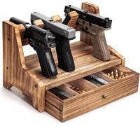 Support de pistolet en bois massif, support de rangement for arme de poing, accessoires d'organisation de rangement for armoire de sécurité for pistolet, type de tiroir for porte-pistolet avec surface