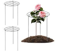 Support de pivoine, Support de plante de 3pcs 12x16 '' Grow grâce aux supports des plantes avec 3 jambes à cages de tomate Fleurs de soutien anneaux pour les roses, les tomates, les orchidées