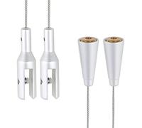 Support de plafond, Aluminium, Lot de 2, Display Kit de fils de tirer Explosion Code Système de fixation à suspendre Clip Cintre (Argent Aluminium)