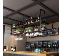 Support De Plafond avec Cadre en Métal | Support Multifonction Suspendu | Étagère Suspendue Flottante Montée sur étagère De Plafond | Étagère De Décoration pour Ba, One Color, 120x30x80cm