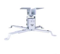 Support de plafond fixe en acier robuste pour projecteur - Profil bas - Pour salle de jeux d'école - Blanc - 12 cm