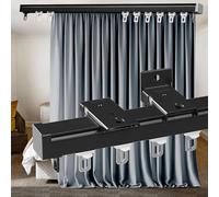 Support de plafond pour tringle à rideau, rail de rideau coulissant, séparateur de pièce, facile à installer, pour camping-car, baie vitrée, séparateur de pièce (noir, 330 cm)