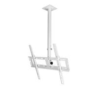 Support de plafond réglable pour téléviseurs à écran plat de 32 à 55", charge maximale de 50 kg, VESA 400 x 400 mm, blanc, parfait pour home cinéma et solutions peu encombrantes