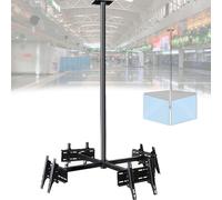 Support de plafond TV avec réglage de l'angle pour plusieurs écrans plats sur plafond droit Compatible VESA 400 x 400 mm