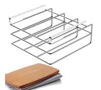 Support de planche à découper - En acier inoxydable - Sans support de perceuse - Organiseur durable et compact - Organisateur de cuisine fiable pour couvercle de pan, planches à découper, maison