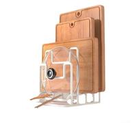 Support de planche à découper en métal à 4 niveaux avec étagère de rangement multifonction pour l'organisation de la cuisine, circulation de l'air (blanc)