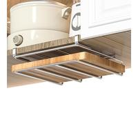 Support de planche à découper sous armoire - Support de planche à découper sous armoire | Organisateur de planche à découper polyvalent avec crochets pour ustensiles de cuisine, outils 10,55 x 10,16 x