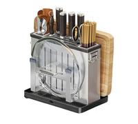 Support de planche à découper - Support mural sans perçage pour ustensiles de cuisine avec plateau de drainage amovible | Organiseur d'ustensiles de cuisine pour la maison, hôtel, restaurant et