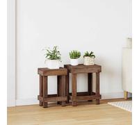 vidaXL Support de Plante 2 pcs Marron 70 x 11 x 27 cm Bois d'Acajou, Jardin et terrasse, Charme Rustique pour Un Style de Vie extérieur, Solutions de Rangement élégantes et idées déco pour Ton Espace