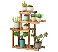 Support De Plante En Bois De Pin Intérieur, Étagères De Fleurs Multicouches Extérieures, Unité D'étagère D'affichage De Jardinière Dans Le Salon D'angle De Patio De Balcon De Jardin(Size:58