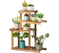 Support De Plante en Bois Pin Intérieur, Étagères Fleurs Multicouches Extérieures, Unité D'étagère D'affichage Jardinière dans Le Salon d'angle Patio Balcon Jardin