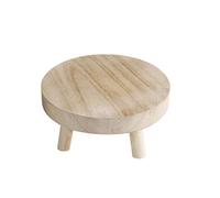 Support de Plante en Bois Vintage, Présentoir de Tabouret Rond Surélevé en Bois, Support de Pot de Fleur Décoratif Multifonctionnel Intérieur Extérieur pour la Maison, Décoration de(Blanc/L)