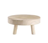 Support de Plante en Bois Vintage, Présentoir de Tabouret Rond Surélevé en Bois, Support de Pot de Fleur Décoratif Multifonctionnel Intérieur Extérieur pour la Maison, Décoration de(Blanc/M)